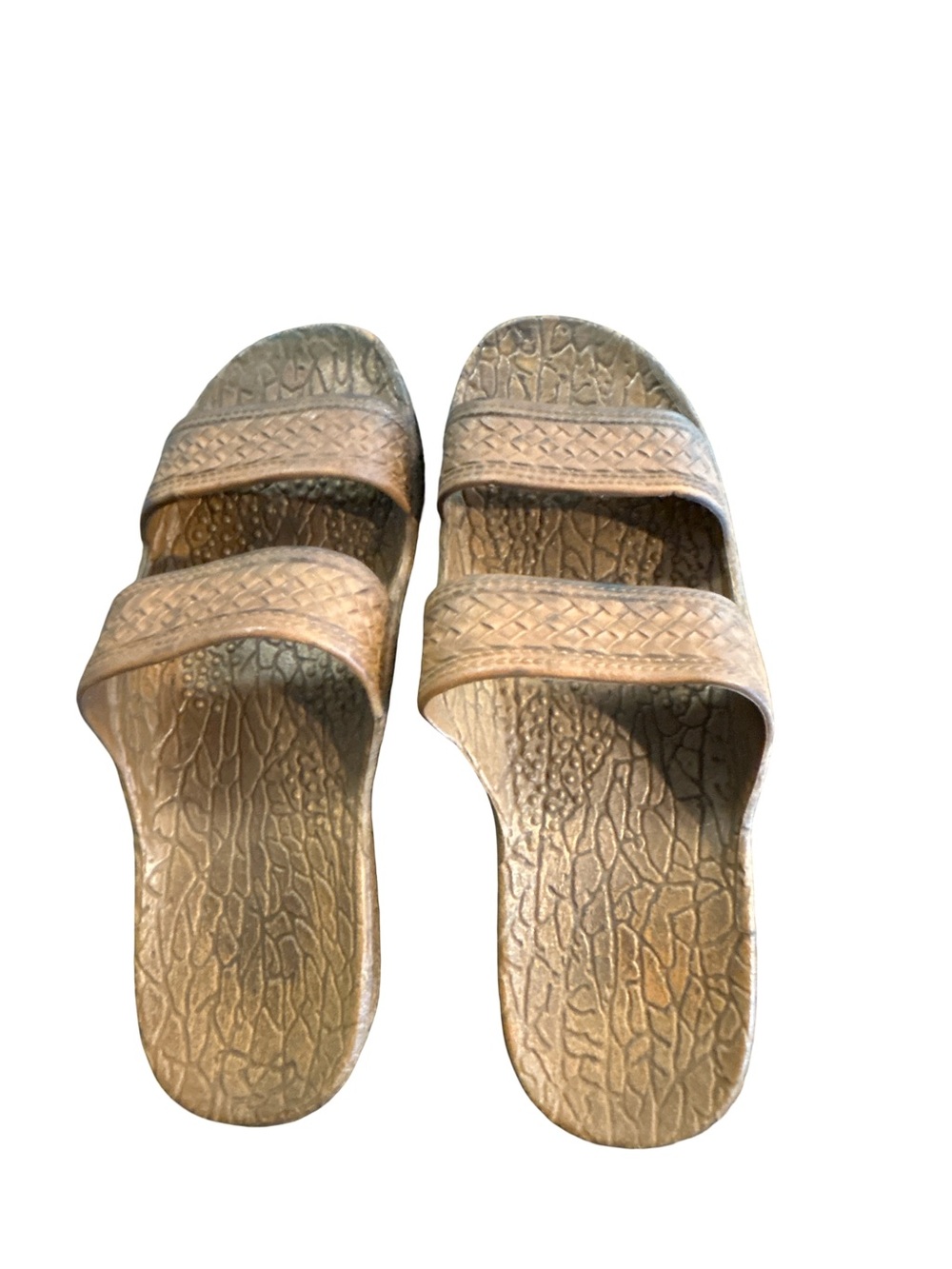 Pali Hawaii Classic Jesus Sandals Brown Double Strap Jandals Unisex Size 9